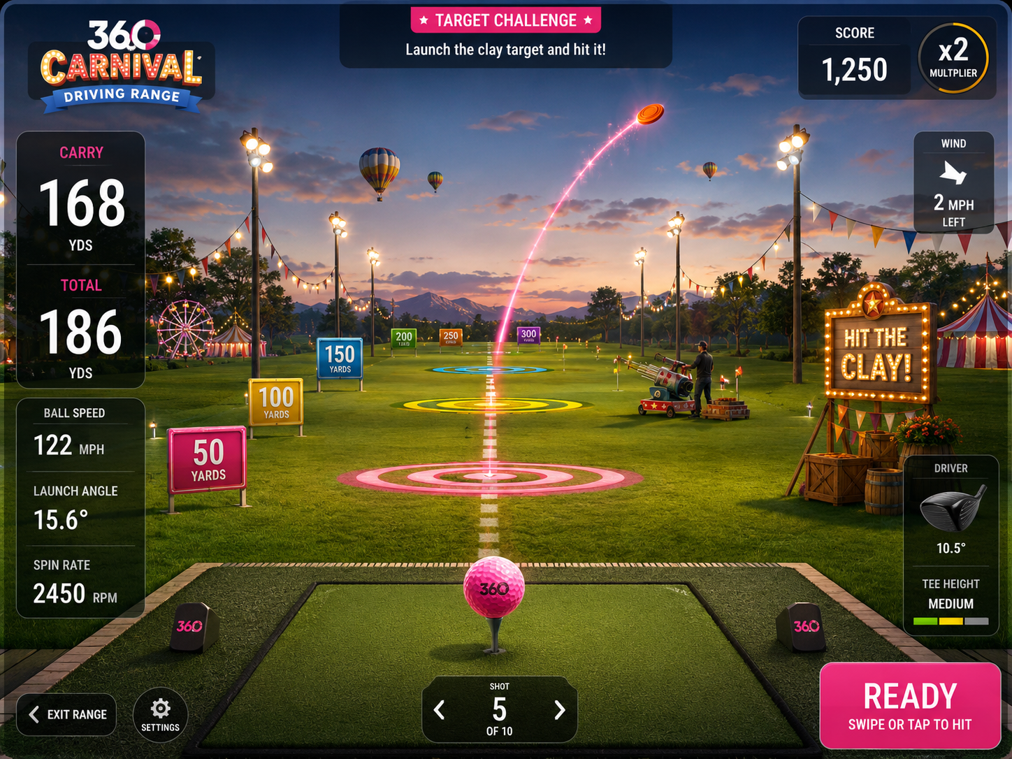 360 Pro Swing Carnival target challenge driving range game